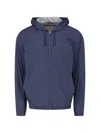 Herno Hooded Coat Drawstring Hood Elastic Cuffs In Blue