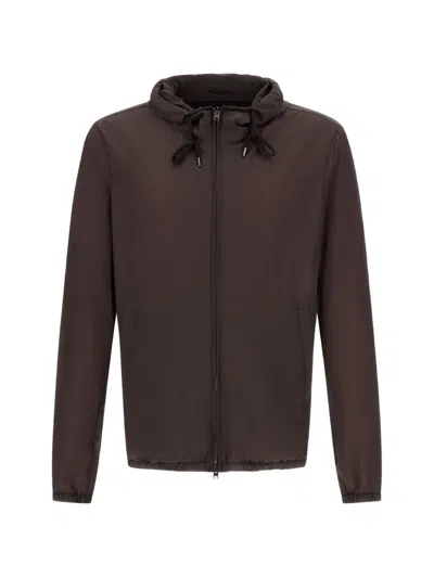 Herno Jacket In Micro Ripstop Nylon In Brown