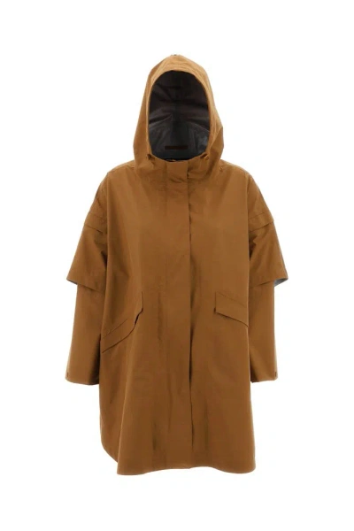Herno Drawstring Hooded Jacket In Brown