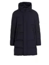 Herno Drawstring Hooded Parka Coat In Blu