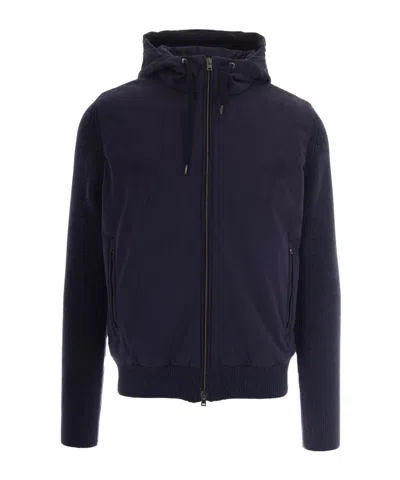Herno Drawstring Hoodie In Blue
