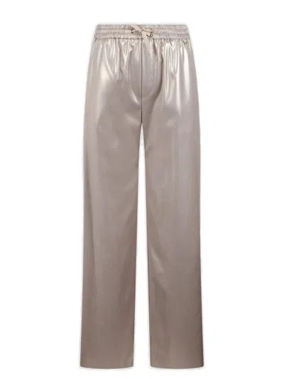 Herno Logo-charm Trousers In Beige