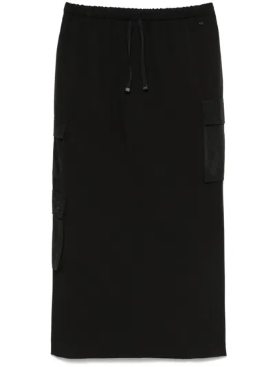 Herno Drawstring Midi Skirt In Black