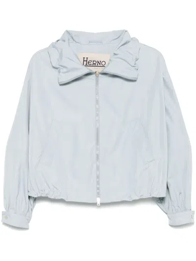 Herno Drawstring-neck Jacket In Blue