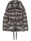Herno Drawstring Nylon Down Jacket In Grey