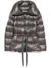 Herno Drawstring Waist Nylon Down Jacket In Grey