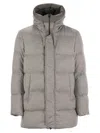 Herno Bomber Jacket In Cashmere, Silk And Ecoage In Grey