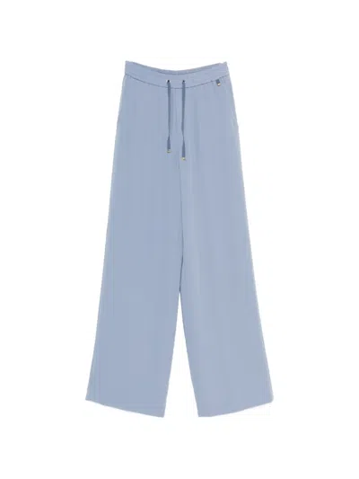 Herno Drawstring Palazzo Pants In Blue