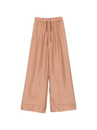 Herno Drawstring Patterned Trousers In Brown