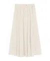 Herno Pleated Stretch Nylon Midi Skirt In Neutral
