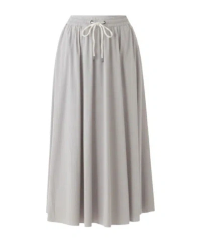 Herno Drawstring Pleat Detailed Skirt In Gray