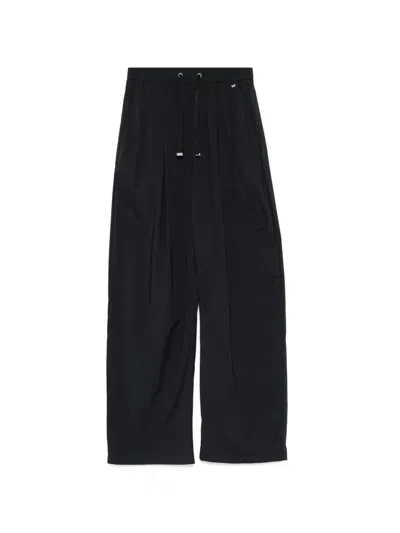 Herno Drawstring Pleated Palazzo Pants In Black