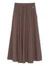 Herno Drawstring Pleated Skirt In Brown