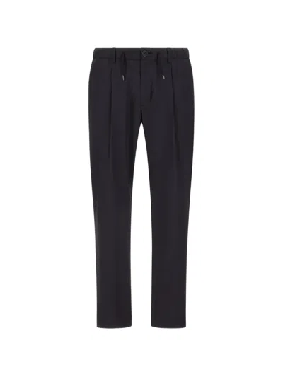 Herno Drawstring Pleated Trousers In Blue