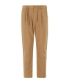 Herno Jogger In Light Cotton Stretch Trousers In Brown