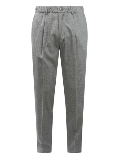 Herno Drawstring Pleated Trousers In Gray