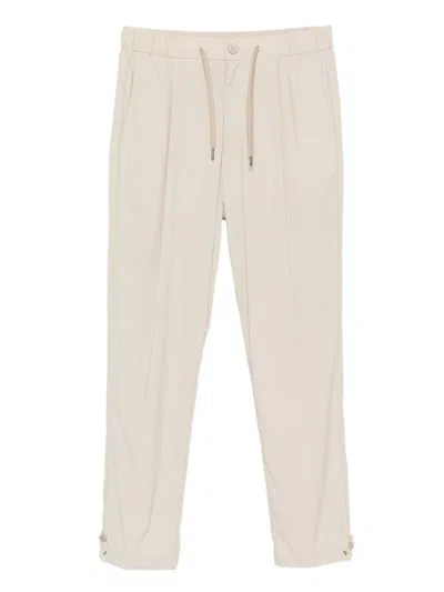 Herno Drawstring Pleated Trousers In Orange