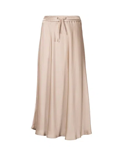 Herno Satin Midi Skirt In Beige