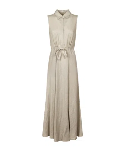 Herno Drawstring Shirt Dress In Neutral
