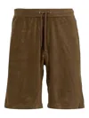 Herno Drawstring Terry Shorts In Brown