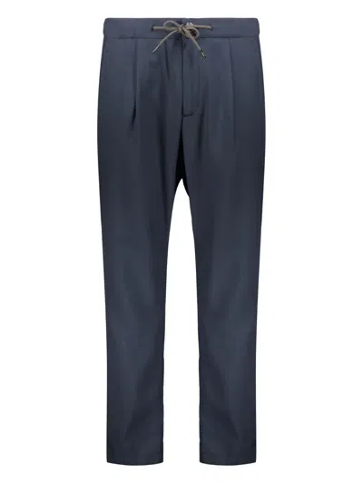 Herno Drawstring Side-pockets Trousers In Blue