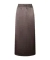 Herno Satin Finish Skirt With Elasticized Waist And Side Slits