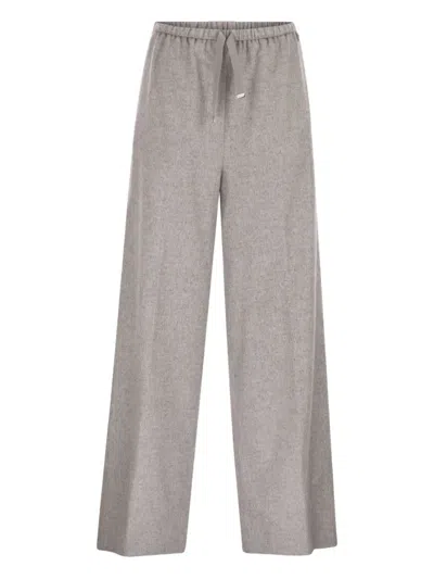 Herno Women Resort Trousers In Cashmere And Silk In Gray