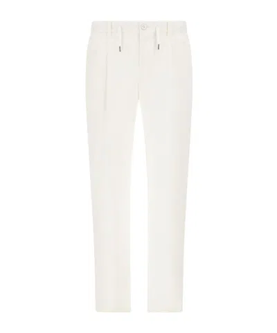 Herno Drawstring Straight Trousers In White