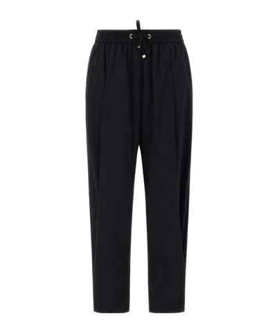 Herno Drawstring Straight-leg Pants In Black