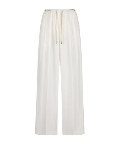 Herno Drawstring Straight-leg Pants In White