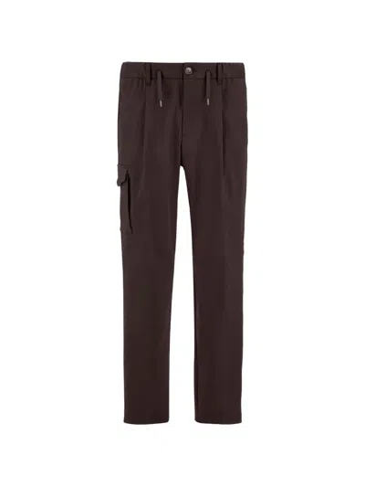 Herno Drawstring Straight-leg Trousers In Brown