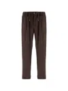 Herno Drawstring Suede-effect Trousers In Brown