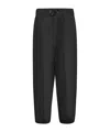 Herno Carrot Fit Black Taffeta Trousers With Adjustable Waistband In Black