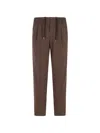 Herno Drawstring Textured Trousers In Brown