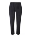 Herno Black Regular Drawstring Pants In Blue
