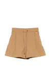 Herno Drawstring Turn-up Shorts In Brown