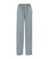 Herno Satin Trousers With Elasticated Waistband In Gray