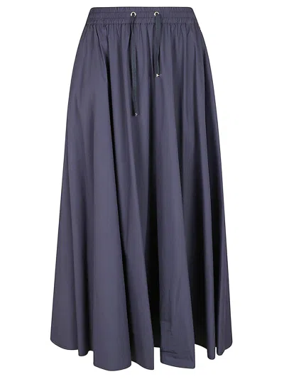 HERNO DRAWSTRING WAIST FLARE PLEATED SKIRT
