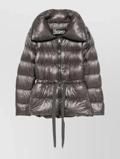 HERNO DRAWSTRING WAIST NYLON DOWN JACKET