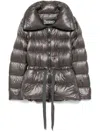 Herno Drawstring Nylon Down Jacket In Grey