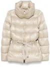 Herno Belted Short Down Jacket In Neutrals