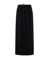Herno Drawstring-waist Satin Midi Skirt In Black