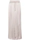Herno Drawstring-waist Satin Midi Skirt In Neutrals
