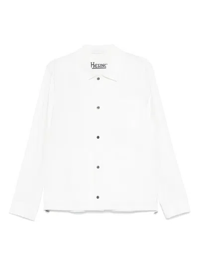 Herno Drawstring-waist Shirt Jacket In White