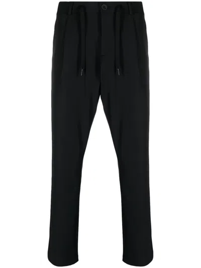 Herno Drawstring-waist Slim-cut Trousers In Black