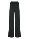 Herno Wide Leg High Waist Satin Trousers For Women In Black