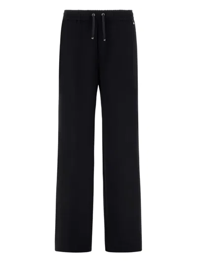 Herno Matte Crepe Satin Trousers In Black
