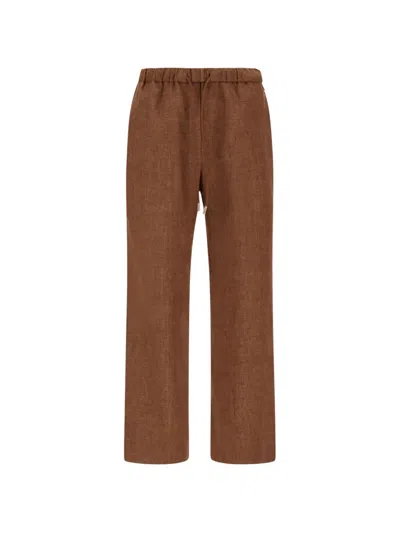 Herno Drawstring Waist Trousers In Brown