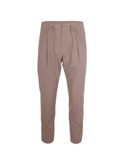 Herno Beige Technical Casual Trousers In Brown