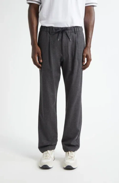 Herno Drawstring Waist Wool Blend Knickerbocker Trousers In Gray